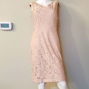 Jax pink layered lace dress, 8, sleeveless, perfect for a spring/summer wedding